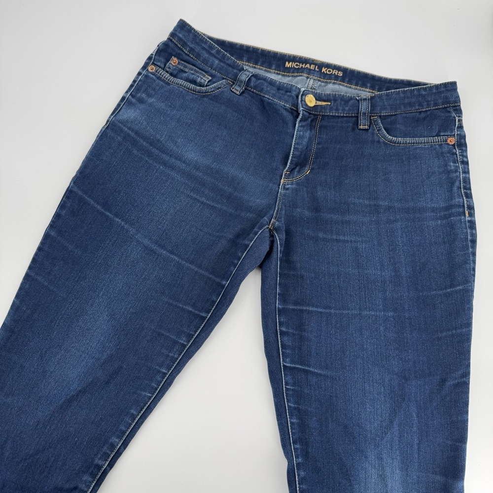 Michael Kors Jeans Womens 8/29 Skinny Midrise Ankle Zip‎ 5 Pocket Denim Blue